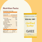Indian Milk & Honey Original Grass Fed Classic Ghee Butter in Portable Packages, 0.5 oz (Classic Original Pack - 10)