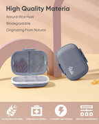 Holii Travel Pill Organizer, 8 Compartments Portable Pill Case, Daily Pill Box to Hold Vitamins, Small Pill Container for Pocket Purse Medicine Organizer（Gray）