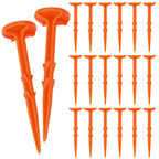 Nuanchu 50 Pcs 5 Inch Low Profile Survey Markers Hi-vis Line Yard Property Marker Survey Stakes for Patios, Lawn Edges, Gardens, Paver Landscape Fabric Tarps Weed Barriers (Orange,5 x 1.5 Inches)