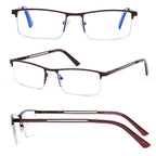 Ryegis Half Frame Progressive Multifocus Reading Glasses Anti Blue Light,Semi Rimless Readers For Men