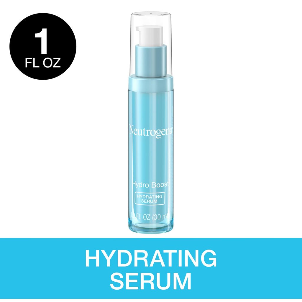 Neutrogena Hydro Boost Hydrating Hyaluronic Acid Face & Neck Serum, Fast-Absorbing Daily Facial Moisturizer with Purified Hyaluronic Acid for Hydrated Skin, Oil-Free & Non-Comedogenic, 1 fl. oz
