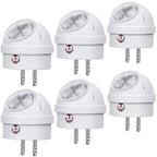 Emotionlite Plug-in Night Lights, Neutral White LED Nightlight, 360° Rotation, Dusk to Dawn Sensor, Kids, Adult, Bedroom, Hallway, Bathroom,Kitchen, Stairways, Corridor, 6 Pack