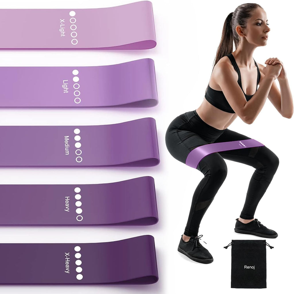 Resistance Bands for Working Out, Elastic Exercise Workout Bands for Women and Men, 5 Set of Stretch Bands for Booty Legs, Pilates Flexbands
