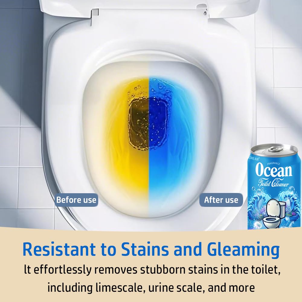 CloudMades Beverage can Toilet Bowl Cleaner,Septic Toilet Bowl Tablets in Bottles, Automatic Long-Lasting Toilet Cleaner Bottle,Powerfully Cleans and Prevent Stain Build Up (3PCS, Ocean Scent)