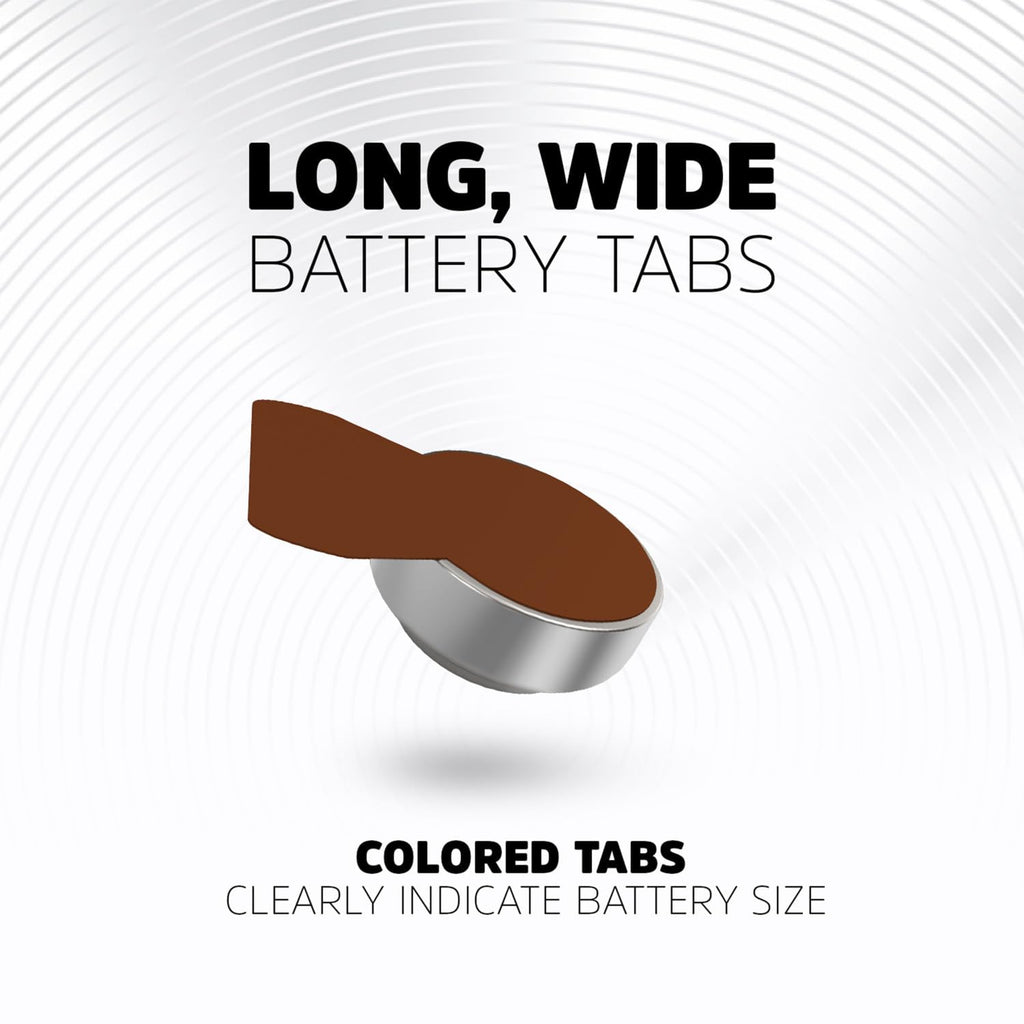 Energizer Hearing Aid Batteries Size 312, Brown Tab, 24 Pack