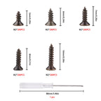 Roosea 1000 Pcs M2 Small Hinge Wood Screws 5/6/7/8/10 mm Tiny Flat Head Cross Bronze Small Screws with Screwdriver for DIY Hinge Dollhouse Drawer Accessories（Bronze