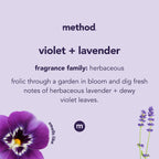 Method Foaming Hand Wash, Violet + Lavender, Reusable Silver Aluminum Bottle, 10 oz (Pack of 3)