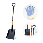 FARMHOLYCOWKING Heavy Duty Steel Flat Shovel–Square Head Shovel with Detachable D-Handle and Anti-Slip Grip, 47 Inch Flat Shovel for Landscaping, Square Shovel for Gardening, Transfer Shovel
