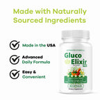 GlucoElixir Pro Capsules - Official GlucoElixir Pro Blood Health Support Advanced Formula Pills - Maximum Strength, Natural Vitamins for Overall Health & Wellness, 60 Capsules for 1 Month