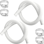 1.25 Inch Pool Hose for Above Ground Pools, 1-1/4" x 3ft Flexible Pool Skimmer Hose Replacement Compatible with Intex, Coleman, Summer Waves, XtremepowerUS, Bestway, Sand Filter Pumps (White, 2 Pack)