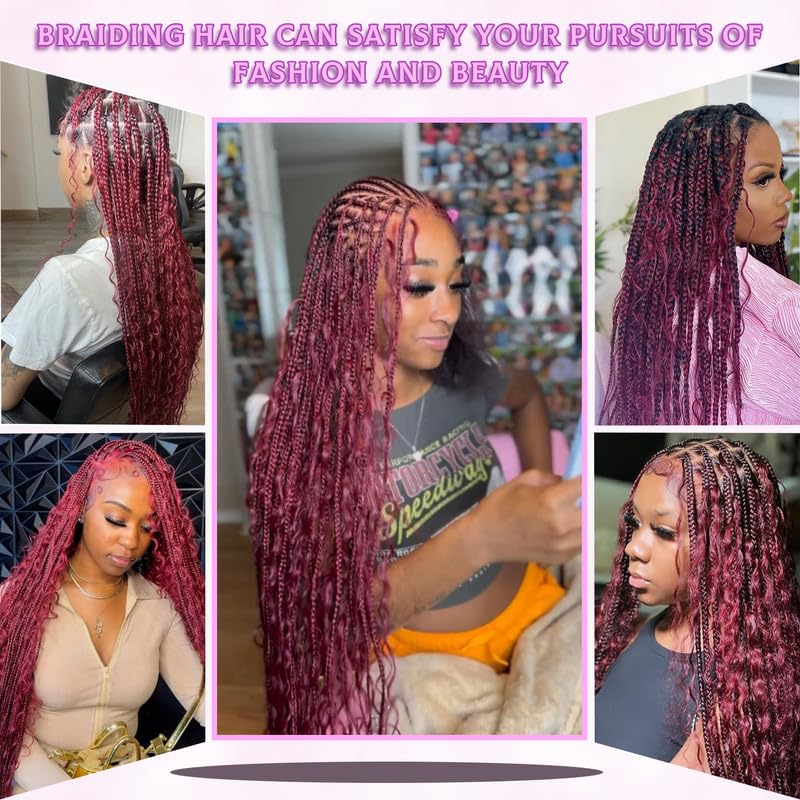 Human Braiding Hair 22inch Water Wave for Braiding Wet and Wavy Micro Braiding Human Hair No Weft Human Braiding Hair Extensions for Box Boho Braids 100g With 2Bundles（22inch,99J#)