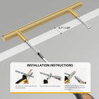 Goldenwarm 10 Pack 3 inch Gold Cabinet Handles Brushed Gold Cabinet Pulls Stainless Steel Drawer Pulls, Durable Kitchen Cabinet Handles - Bathroom Bedroom Dresser Handles Easy DIY Upgrade