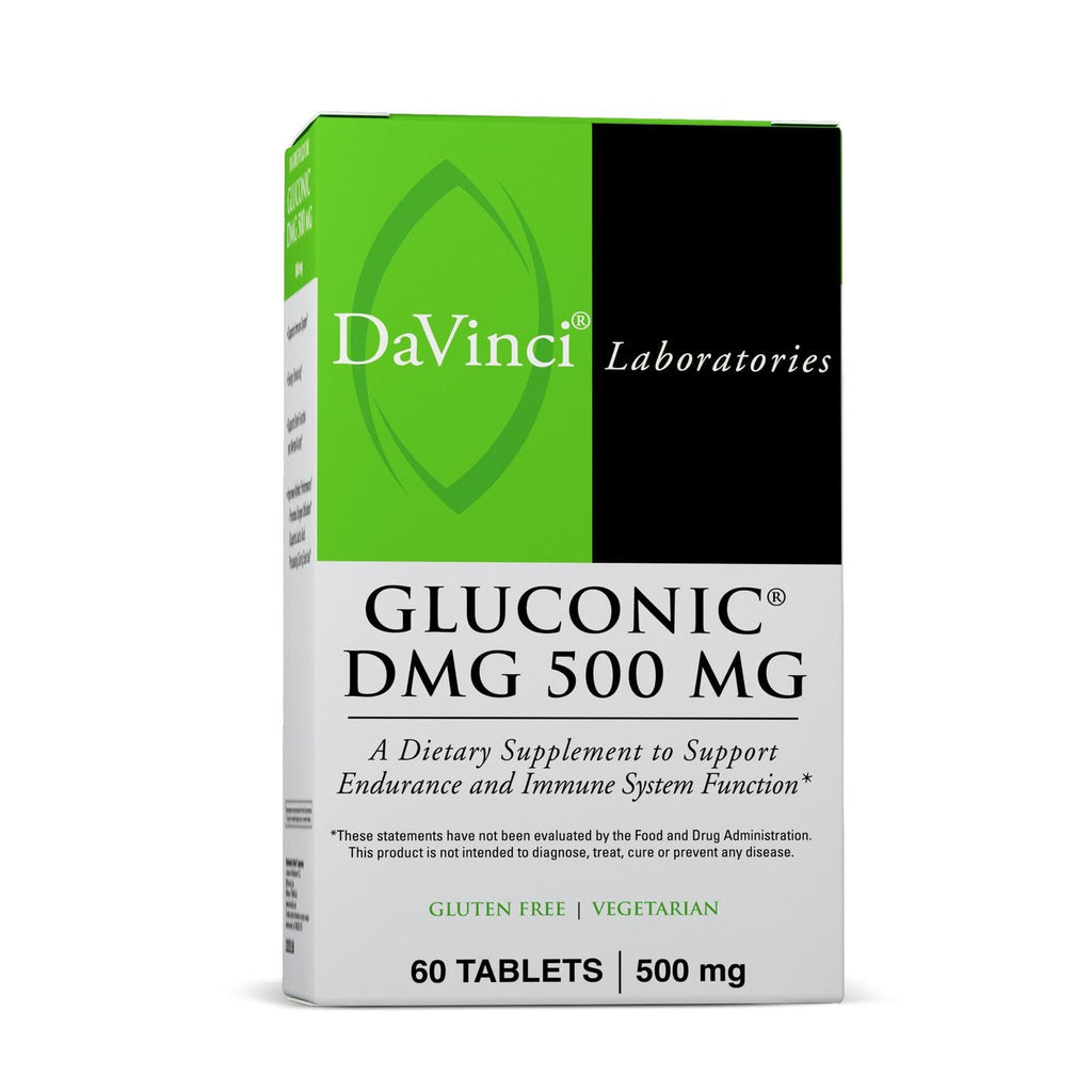 DAVINCI Labs Gluconic DMG 500 mg - Dietary Supplement to Support Endurance and Immune System Function* - with 500 mg N,N-Dimethylglycine per Tablet - Vegetarian - Gluten-Free - 60 Chewable Tablets