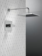 Delta Modern 14 Series Square Rain Shower Faucet Set, Chrome Shower Head and Handle Set, Valve Trim Kit, Chrome T14268-PP (Valve Not Included)