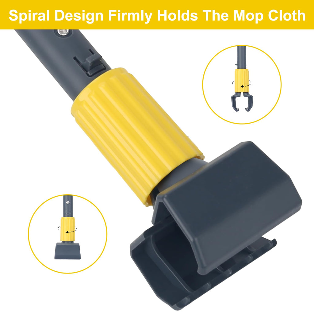 KeFanta Metal Mop Handle Commercial Heavy Duty,58" Industrial Mop Stick with Jaw Clamp,Wet Gripper Mops Head Replacement Holder for Floor Cleaning(6 Pack)