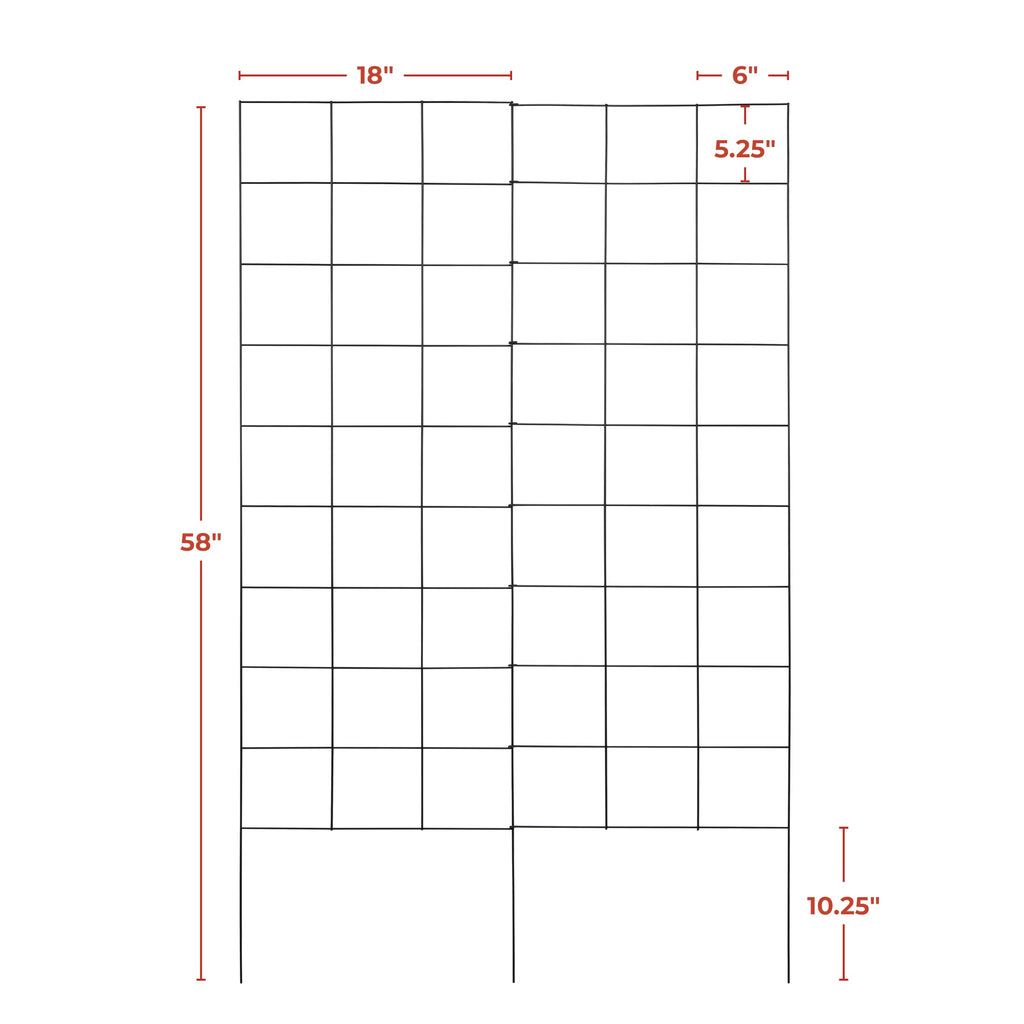 2-Panel Folding Garden Trellis - Maximize Your Garden Space, Durable Powder Coated Steel Frame, Easy-to-Use Design, Perfect for Climbing Vines, Vegetables, Beans, Tomato, Cucumber, 35x58"