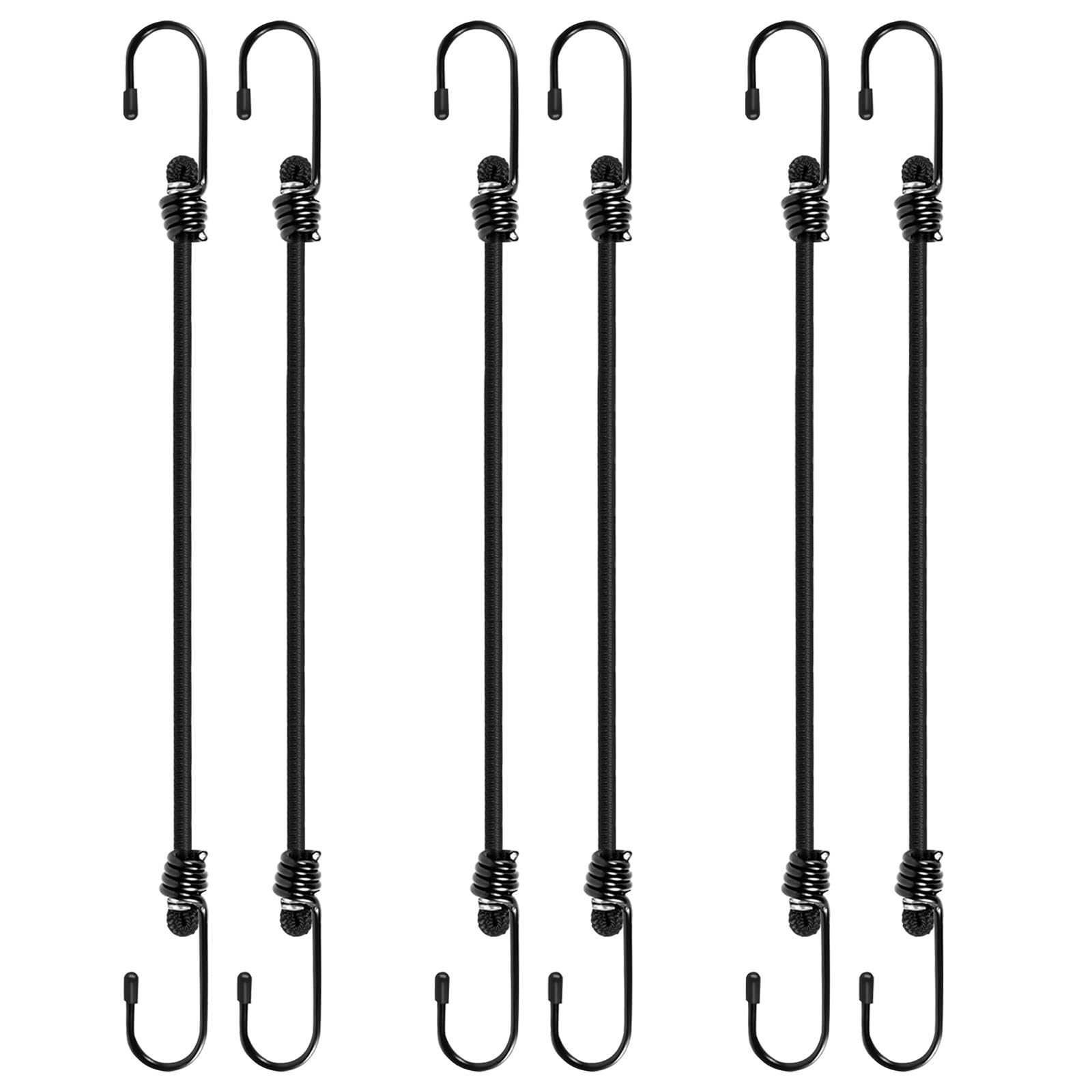 Bungee Cords with Hooks 6 Pack Bungee Cord Includes 36 inches for Bundling Items, Fixing Tarps, Tents, and Carrying Luggage