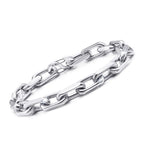 VNOX Link Chain Bracelets for Men - Cool Mens Bracelets Diamond-Cut Paperclip Solid Chain Bracelet Chunky Stainless Steel Jewelry Trendy Gifts for friend Teen (Silver, 8)