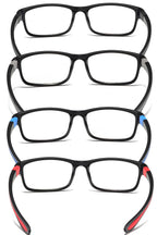 JOON-joon Reading Glasses Men 4 Pairs Ultra Light TR90 Sports Style Blue Light Blocking Readers+2.0