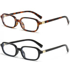 Breaksun Retro Rectangle Glasses for Women Men Small Square Blue Light Blocking Glasses Vintage Eyeglasses (Tortoise+Black)