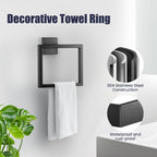 UPRONE Bathroom Hardware Accessories Set: Bath Towel Bar Set, Towel Racks for Bathroom Wall Mounted, SUS304 Stainless Steel (Matte Black, 7-Pieces)