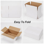 8x5x3 Shipping Boxes Set of 40, White Kraft Corrugated Cardboard Small Boxes Mailers for Packaging(20.3x12.7x7.6 cm)