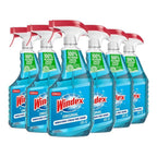 Windex Glass and Window Cleaner Spray Bottle, Bottle Made from 100% Recycled Plastic, Surface Cleaning Spray, Original Blue Scent, 23 Fl Oz (Pack of 6)
