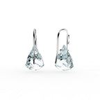 Swarovski Lunar drop earrings, Blue, Rhodium finish