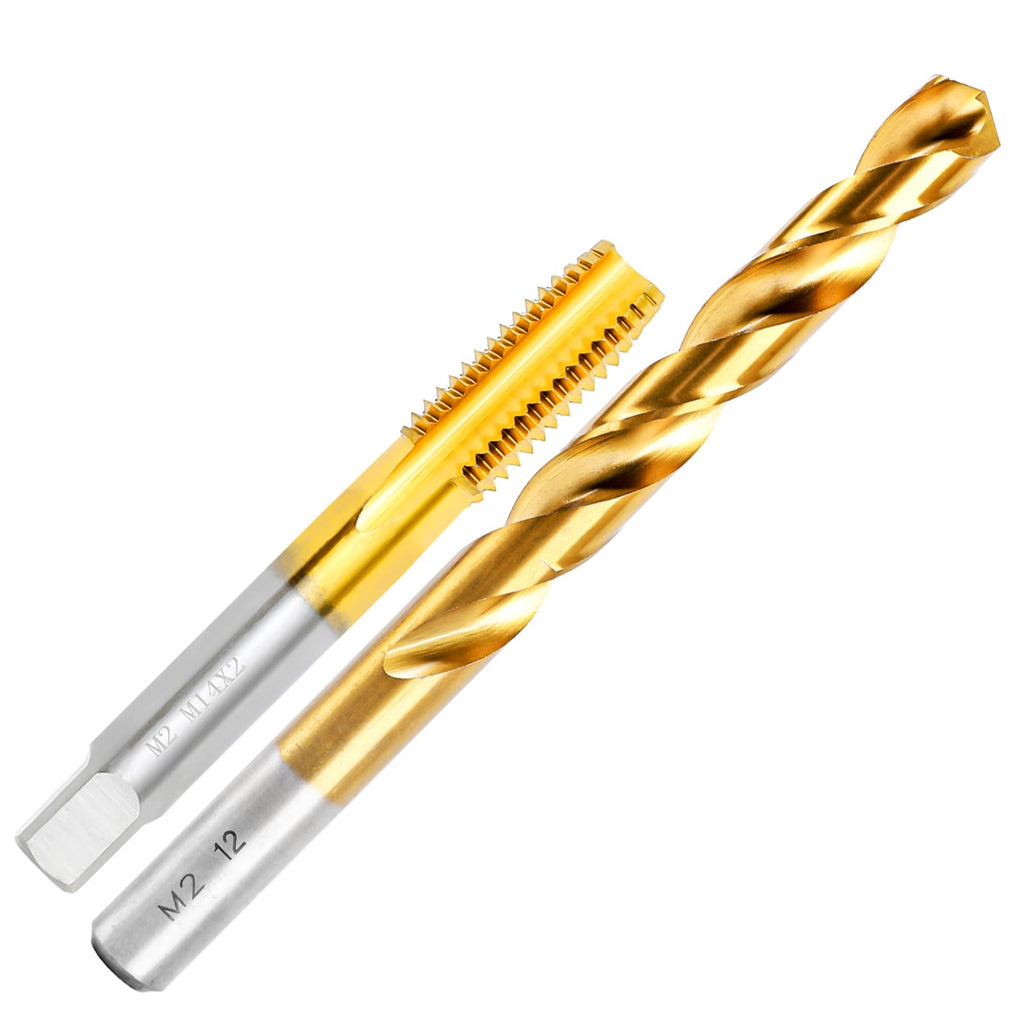 M14x2.0 Tap and 12.0mm Drill Bit for Metal,M2 HSS Metric Drill and Tap Set