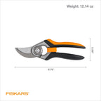 Fiskars Bypass Pruning Shears, 1" Cut Capacity Gardening Scissors, Forged Steel Replaceable Blade, SoftGrip Handle Garden Clippers, Rust Resistant Low Friction Coating for Branches & Stems