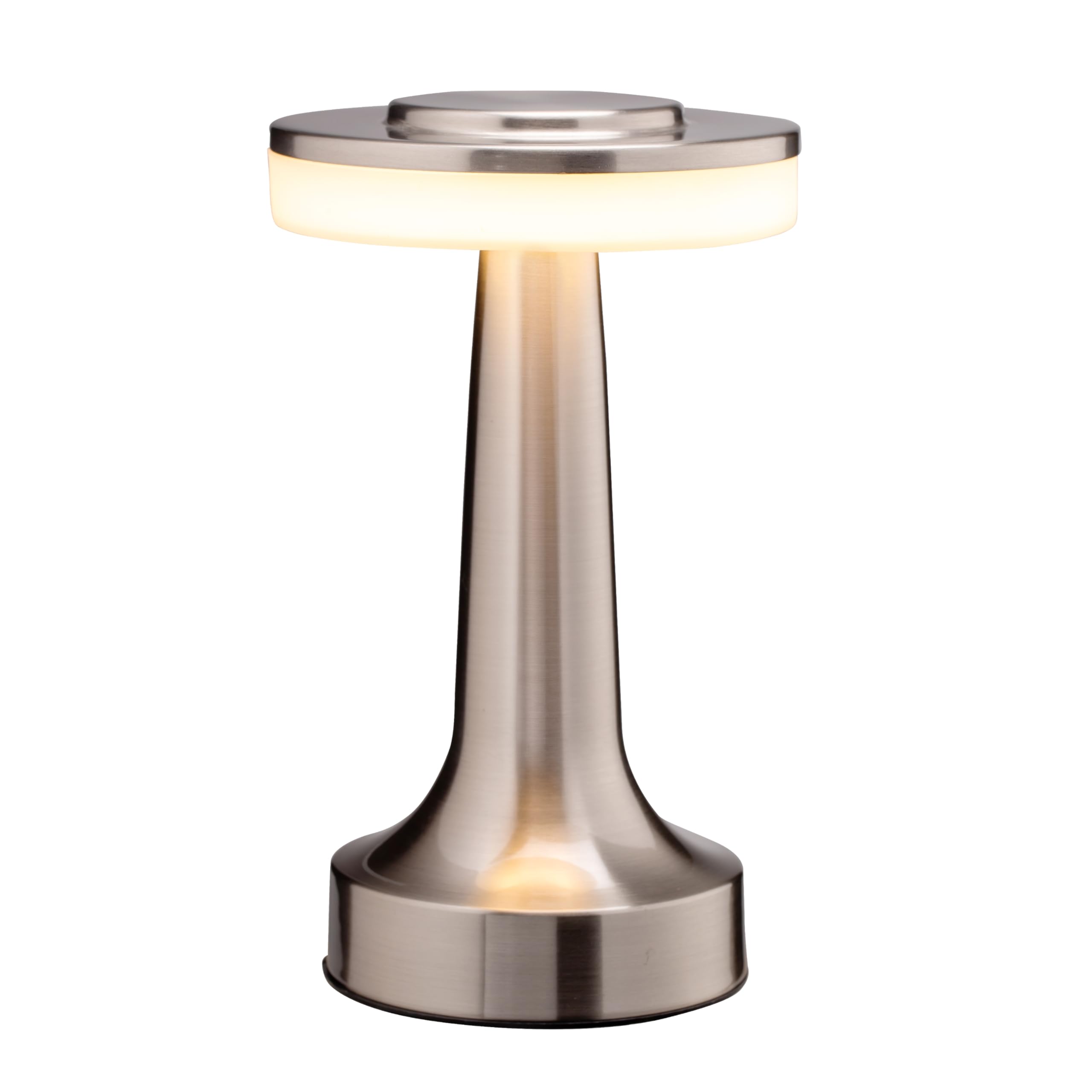 O’Bright Portable LED Table Lamp with Touch Sensor, 3-Levels Brightness, Rechargeable Battery Up to 48 Hours Usage, Night Light for Kids Nursery, Nightstand Lamp, Bedside Lamp (Silver)