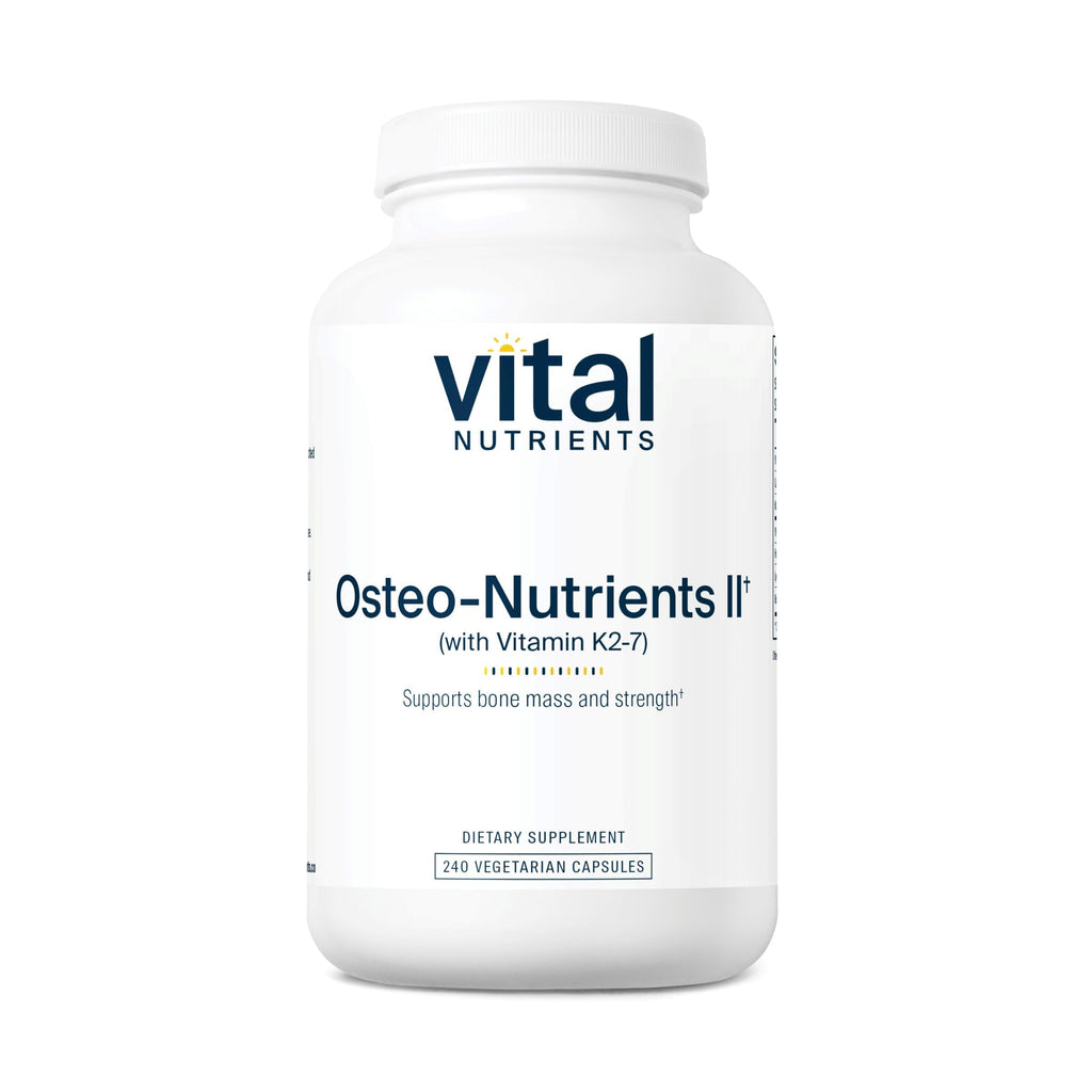 Vital Nutrients Osteo-Nutrients II - Vitamin K2 + D3, Calcium, Boron, and Magnesium for Bone Strength* - Healthy Heart Support - Vegetarian Supplement - Gluten, Dairy, Soy Free - 240 Capsules