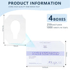 KISEER 4 Pack (1000 Pieces) Disposable Toilet Seat Covers Flushable Paper Toilet Seat Cover for Bathroom, Hotels, Travel, Kids or Adults