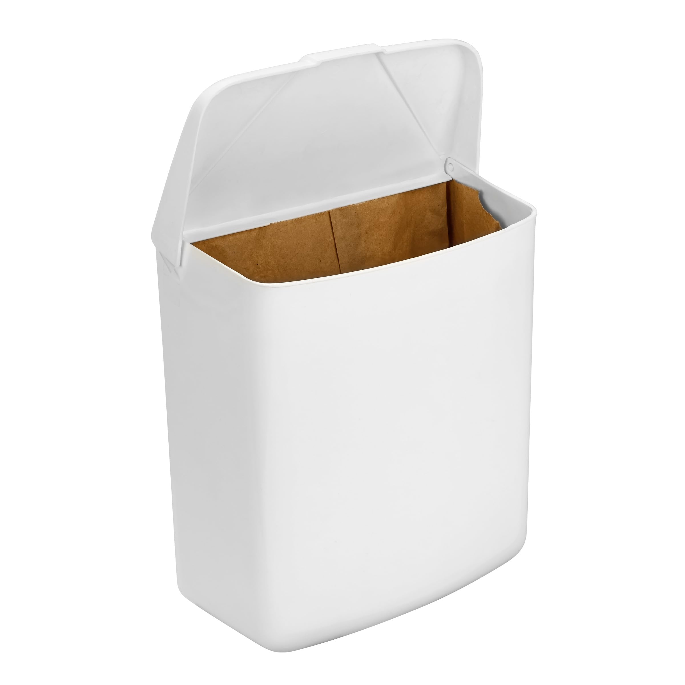 Hospeco Feminine Hygiene Receptacle White ABS Plastic 250-201W