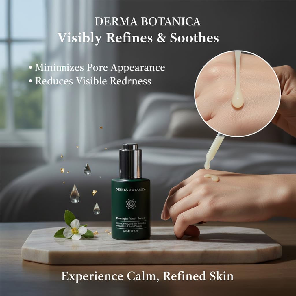Derma Botanica Overnight Repair Serum,Derma Botanica Overnight Serum,with Multi-Molecular Hyaluronic Acid - smooth, and refresh the look of skin for a more youthful appearance. 1.76fl.oz(1pc)
