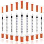 U-100 Syringes with Needle - 30G 5/16" (8mm) 1ml/cc Disposable Syringe, Individual Wrapped, 30PACK
