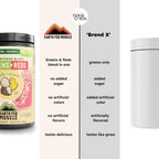 Earth Fed Muscle Greens and Reds Superfoods Blend, Piña Colada – Kale, Spirulina, Wheatgrass & Elderberry – Antioxidant Support, Vitamins & Probiotics – No Artificial Ingredients – 30 Servings
