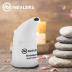 Nevlers White Himalayan Salt Inhaler for Lungs & Nose w/ 6 Oz Coarse Pink Himalayan Sea Salt | Portable Ceramic Himalayan Pink Salt Inhaler | Natural Homeopathic Sinus & Asthma Relief Smelling Salts