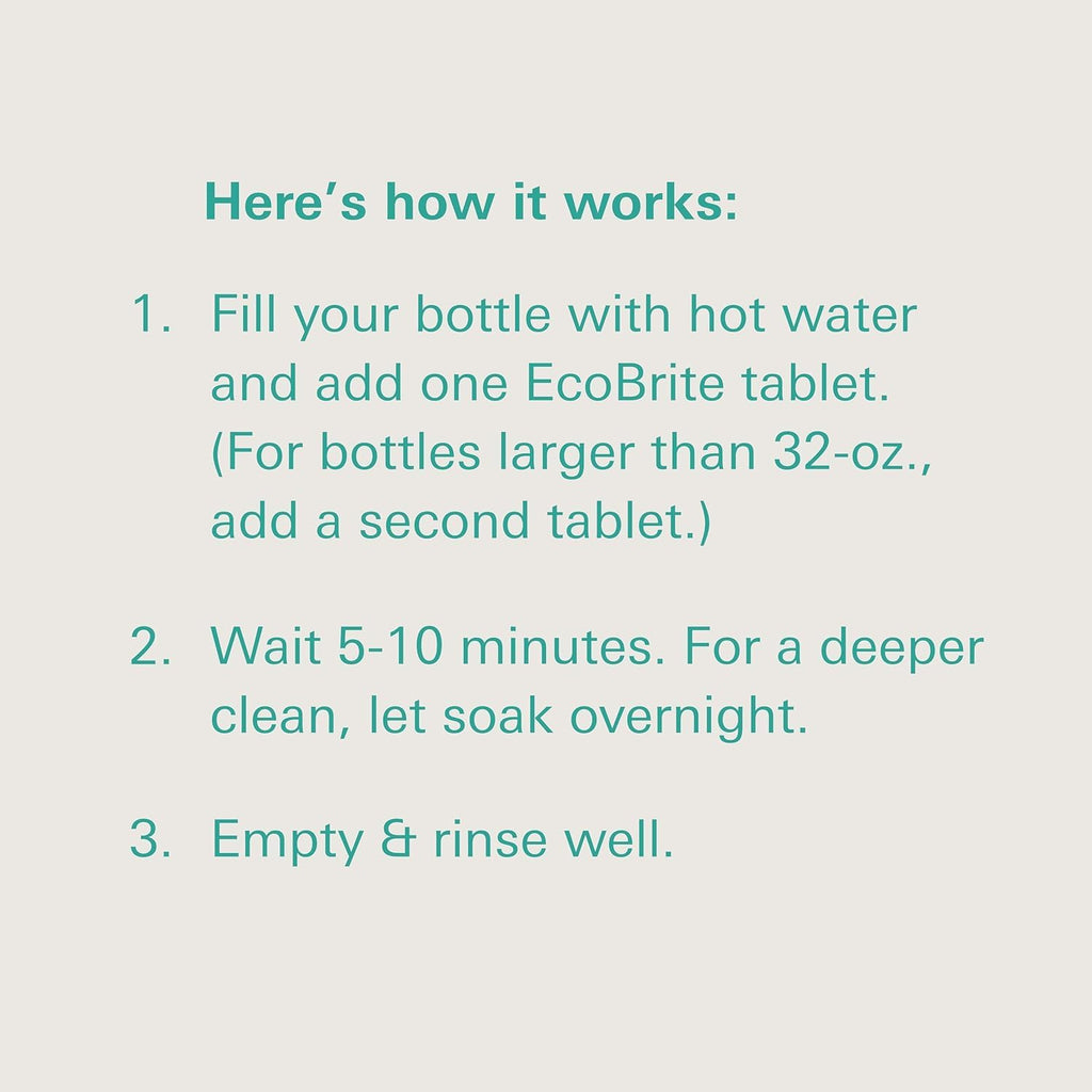 Owala EcoBrite Powerful Cleaning Tablets, Cleans Bottles, Coffee Cups, Pots, Pans, Camping Gear, Pet Bowls, and Much More - 20 pack (Individually Wrapped) Made From Naturally Sourced ingredients