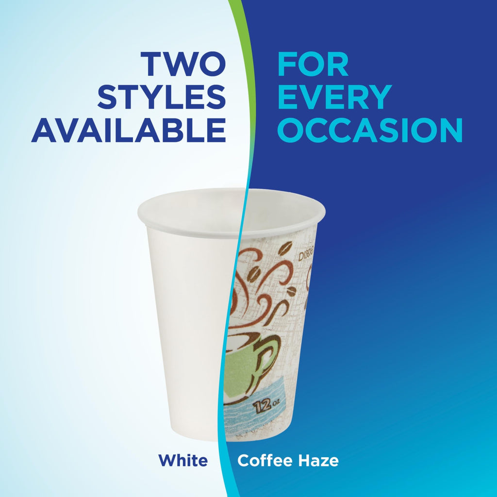 Dixie PerfecTouch 12 oz. Insulated Paper Hot Coffee Cup by GP PRO (Georgia-Pacific), Coffee Haze, 5342CDSBP, 160 Cups Per Case, Coffee Haze Design