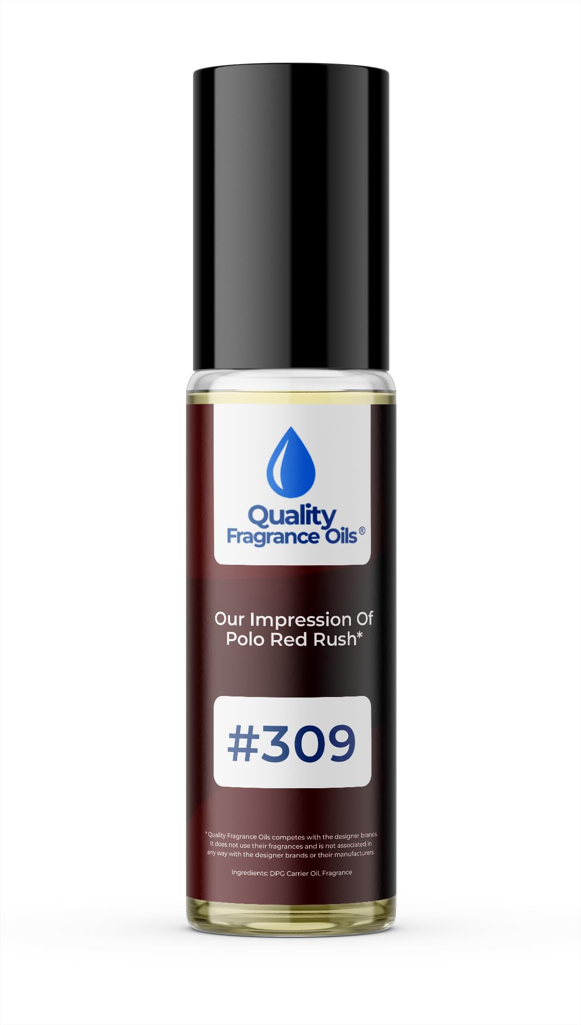 Quality Fragrance Oils' Polo Red Rush Impression #309 | Long-Lasting Perfume Oil, Alcohol-Free, Strong Scent, 10ml Roll-On | Affordable Alternative to Designer Fragrances