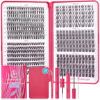 Lash Clusters Kit - 30D 40D Lash Clusters WideSpan 8-16MM Eyelash Clusters D Curl Lash Extension Kit Natural Wispy Eyelash Extension Kit Lashes Clusters with Bond Seal Cluster Eyelash Extensions DIY