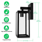 MAXvolador Outdoor Wall Lantern, Large Exterior Waterproof Wall Sconce Light Fixture, Black Anti-Rust Mount Lights Glass, E26 Porch Patio Lighting