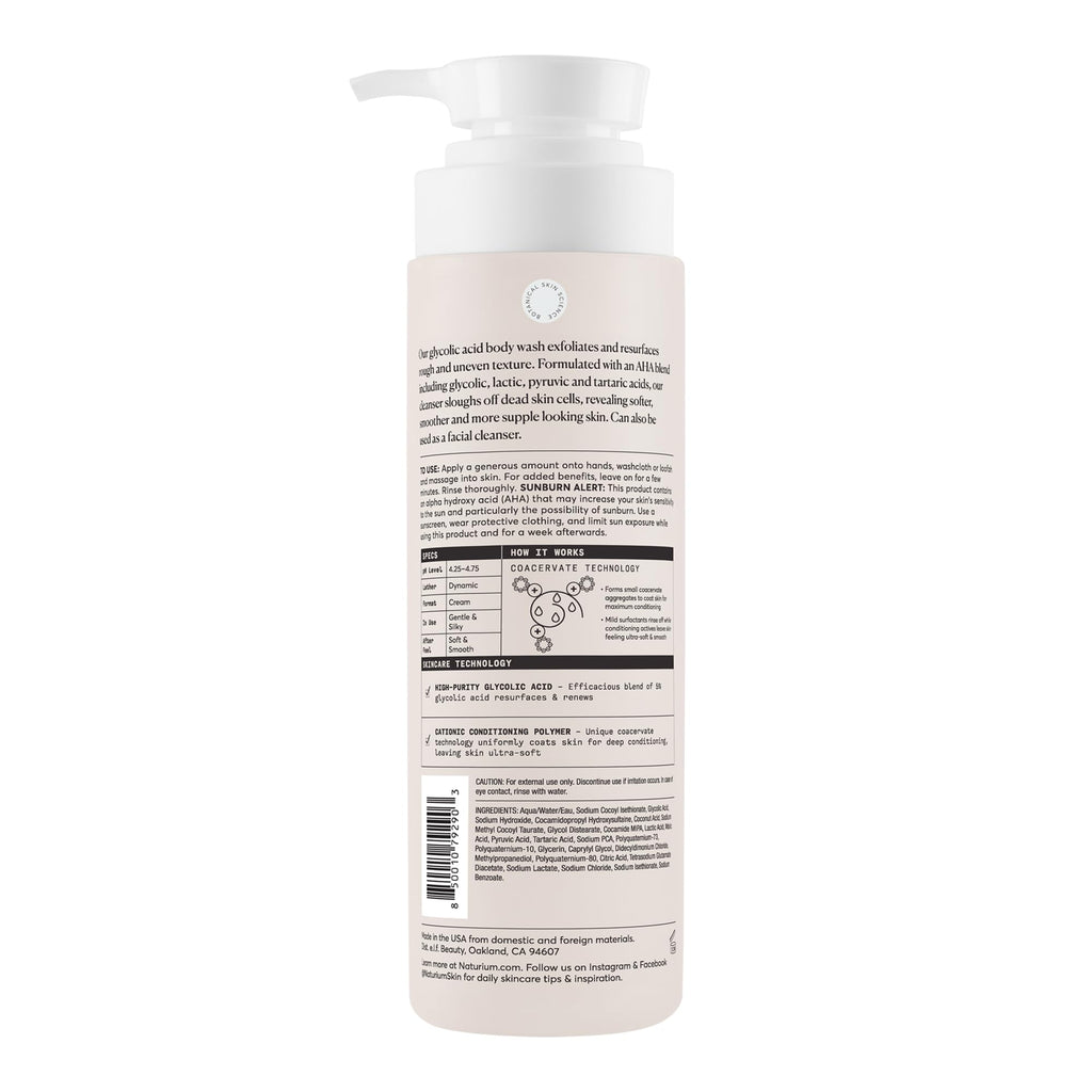 Naturium The Smoother Glycolic Acid Body Wash, 16.9 fl oz