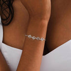 BISAER 925 Sterling Silver Cat Dog Paw Print Charm Bracelet for Women