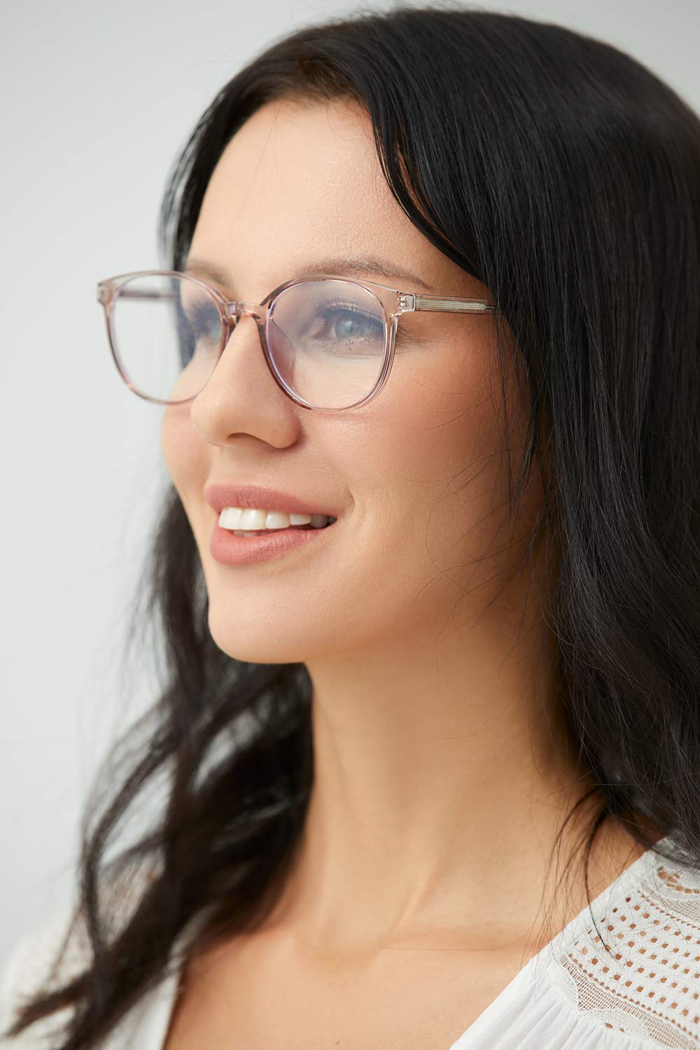 FONHCOO Blue Light Blocking Glasses Women Men TR90 Round Computer Eyeglasses (Purple)