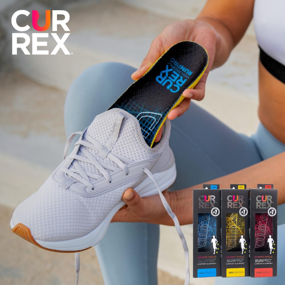 CURREX RunPro Insoles for Running Shoes, Arch Support Inserts to Help Reduce Fatigue, Prevent Injuries, Boost Performance for Men & Women (Medium Arch, Size Large)