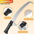 LAANPOLE 26FT Pole Saw, Telescoping Tree Trimmer with 5-20FT Extension Pole, Manual Branches Pruner for Backyard