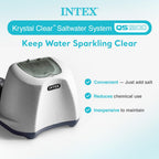 Intex Krystal Clear Saltwater Pool Chlorine System for Above Ground Pools up to 15,000 Gallons, Pool Cleaner with Automatic Timer and Self Cleaning