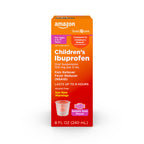Amazon Basic Care Children's Ibuprofen Oral Suspension 100 mg per 5 mL, Pain Reliever and Fever Reducer (NSAID), BubbleGum, For Minor Aches and Pains, Headache Relief and More, 8 fl oz (Pack of 1)